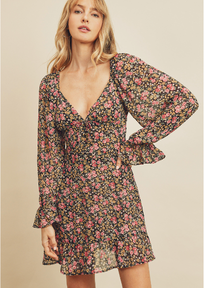 Blooming Floral, Babydoll Dress